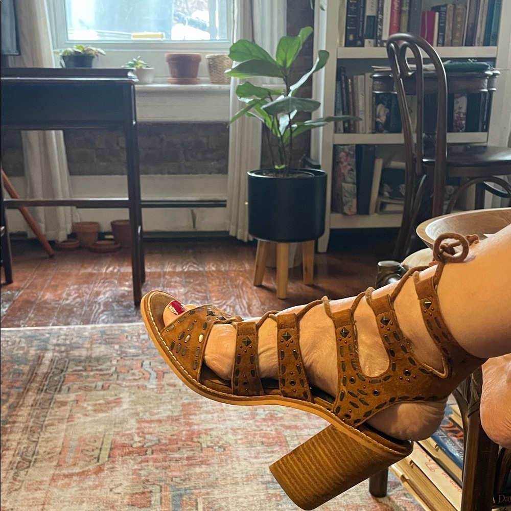 SOLD!!!!!Dolce Vita Tan Strappy Block Heels
